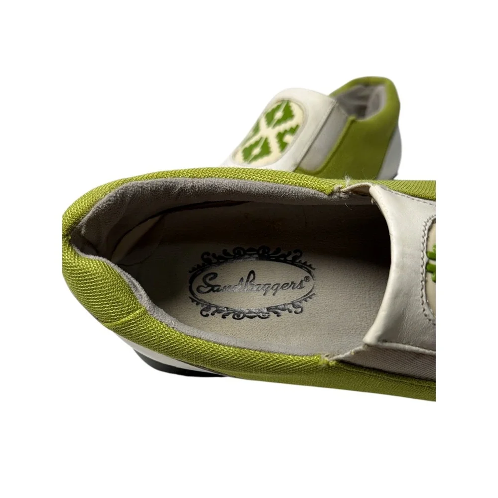 Sandbaggers Bali Women's Slip-On Golf Lime Green/White Golf Shoes 8.5